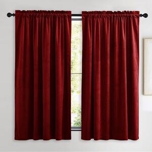 Velvet Blackout Curtains – Burgundy Red (Set of 2 Panels)